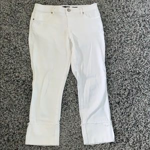 Pure White Cuffed Jeans